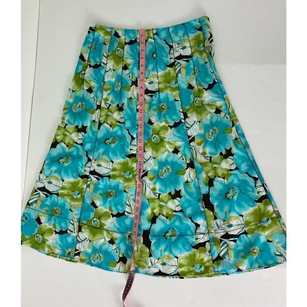Cottagecore  Floral Print Skirt Brilliant Colors Bright Twee - Size 10 - Picture 5 of 6